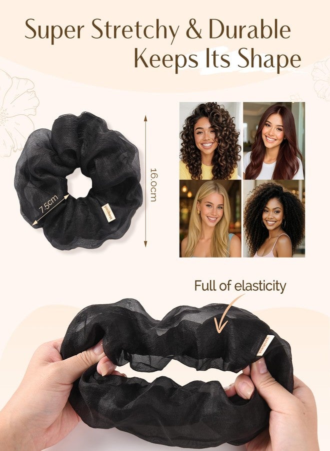 Yanibest Hair Scrunchies for Women - 4 Pcs Breeze Satin Scrunchies, Soft Ponytail Holders, No Crease Hair Ties Hair Accessories - Image 5